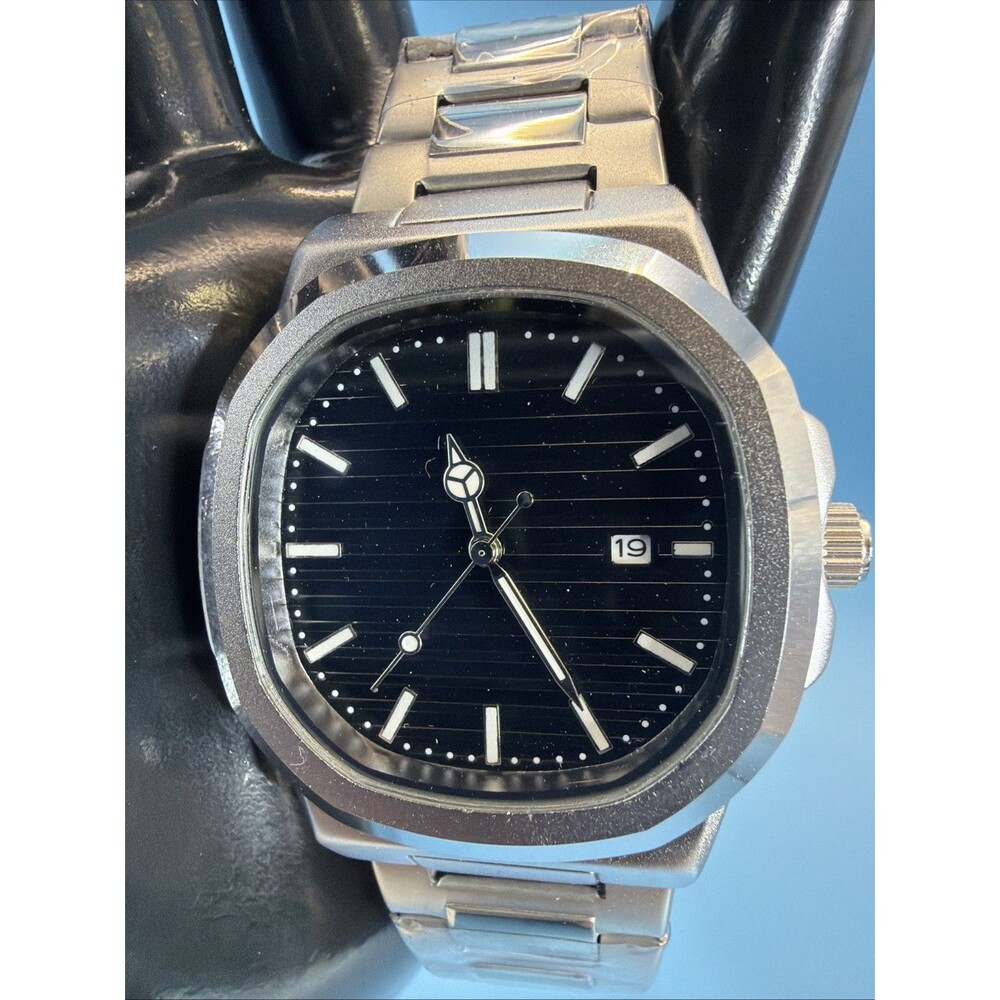 Bestkang Luxury  Men's Watch - Luminous Date Stainless Steel Black Face Quartz